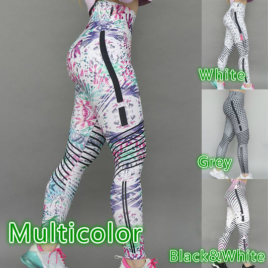 Slim-fit Printed Trousers Yoga Pants