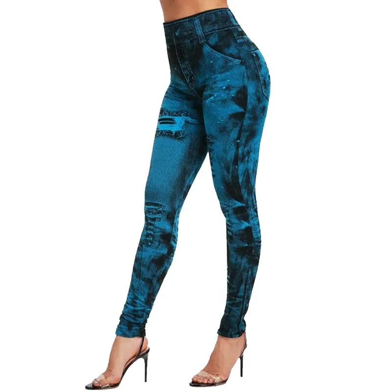 Jeans Leggings Women Stretch High Waist Pants