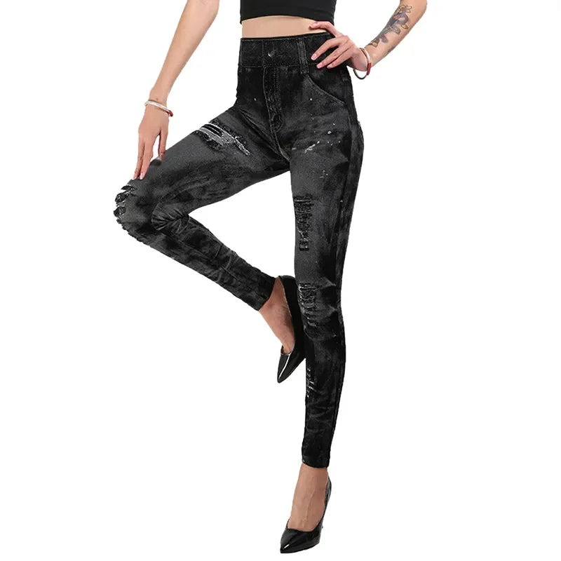 Jeans Leggings Women Stretch High Waist Pants