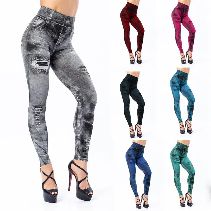 Jeans Leggings Women Stretch High Waist Pants