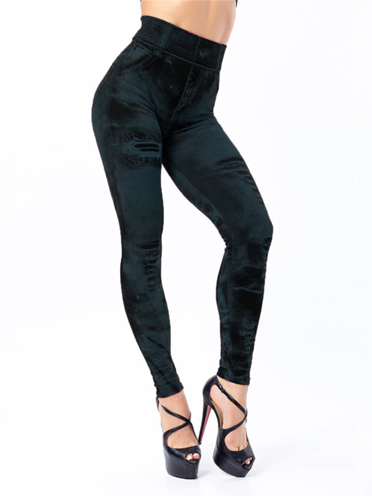 Jeans Leggings Women Stretch High Waist Pants