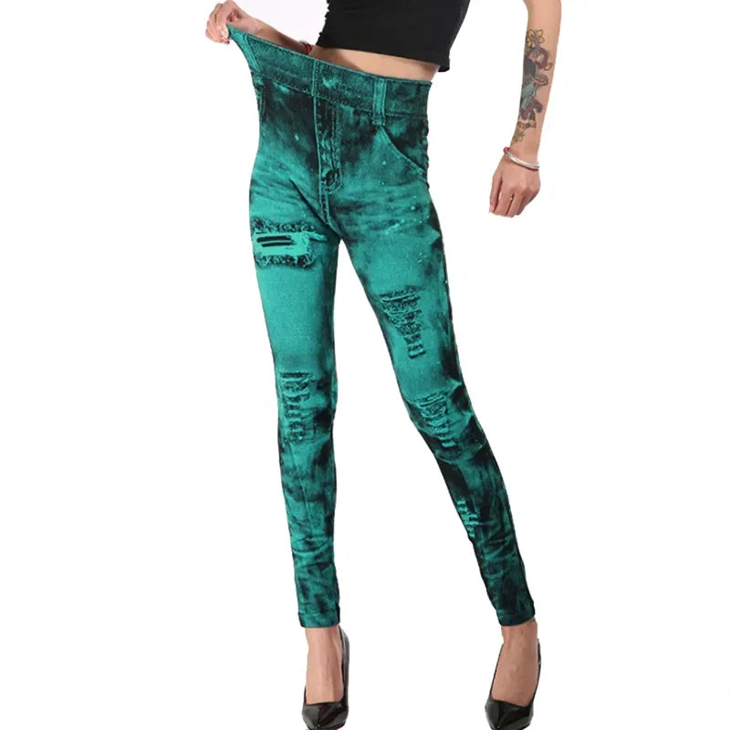 Jeans Leggings Women Stretch High Waist Pants