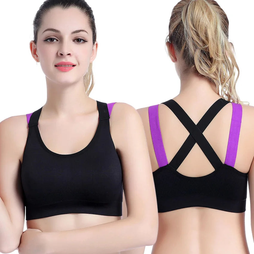 Cross Straps Wireless Padded Comfy Gym Bra