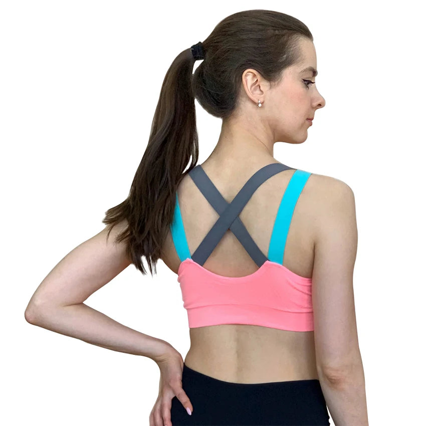 Cross Straps Wireless Padded Comfy Gym Bra