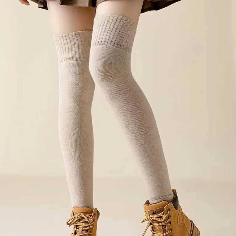 Autumn Winter Plush Knee Protector Solid Color Leg Warmers