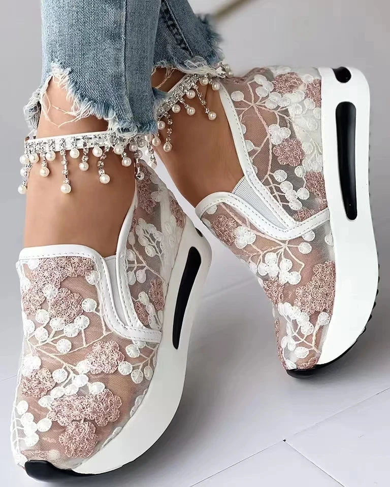 Floral Charm Slip-On Sneaker