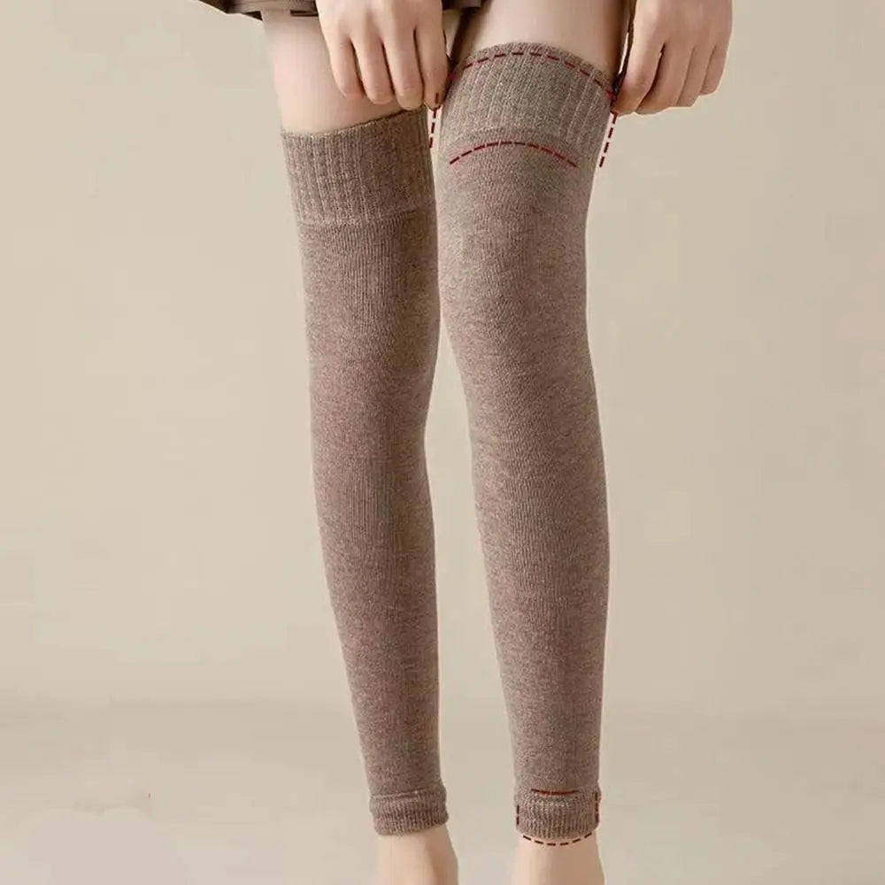 Autumn Winter Plush Knee Protector Solid Color Leg Warmers