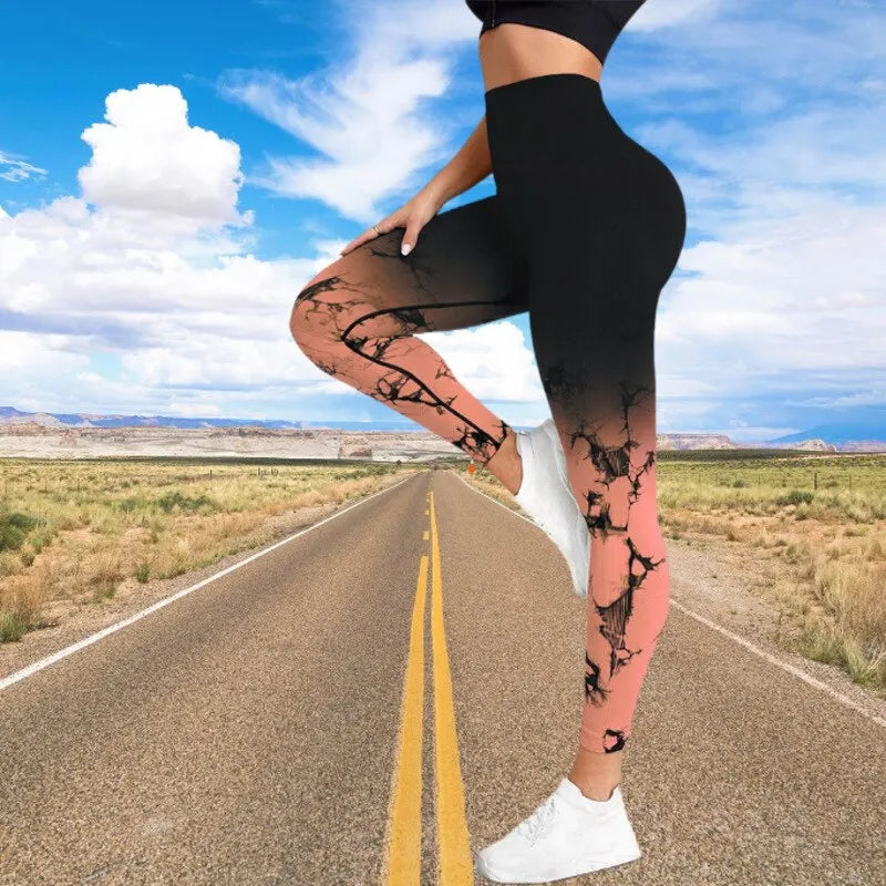 Tie-Dye High-Waist Yoga Leggings