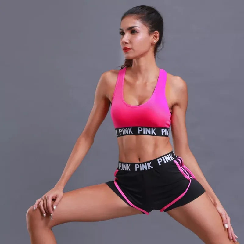 Bra+Hip Lifting Sports Shorts Workout Set