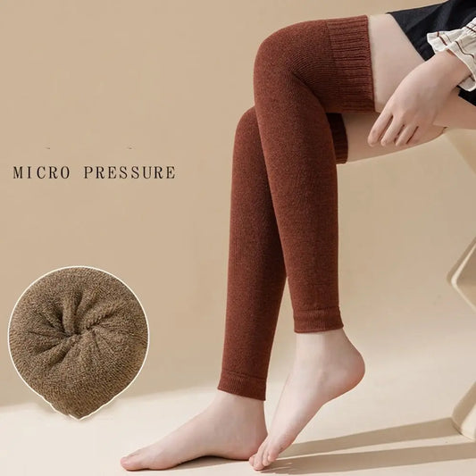 Autumn Winter Plush Knee Protector Solid Color Leg Warmers