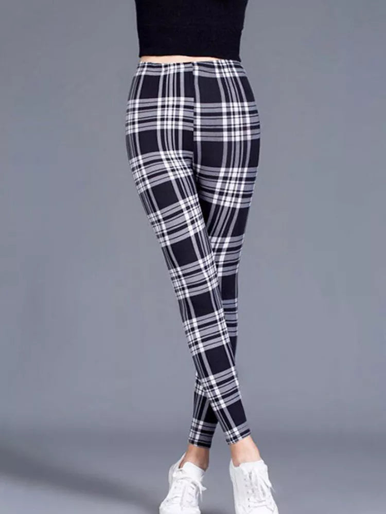 Fashion Plaid Printing Legging