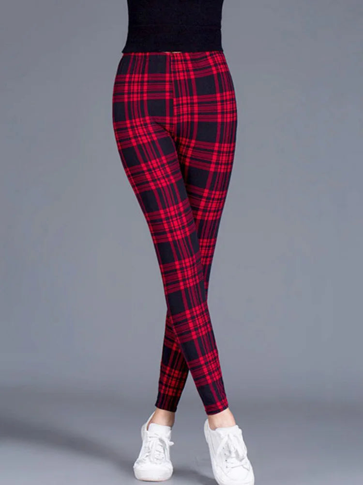 Fashion Plaid Printing Legging