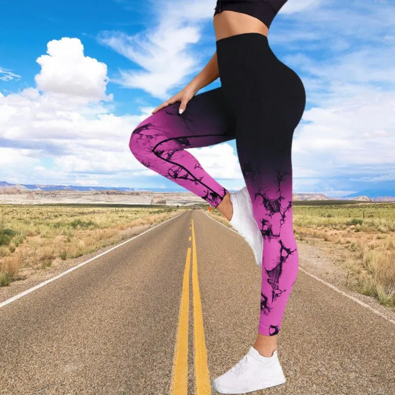 Tie-Dye High-Waist Yoga Leggings