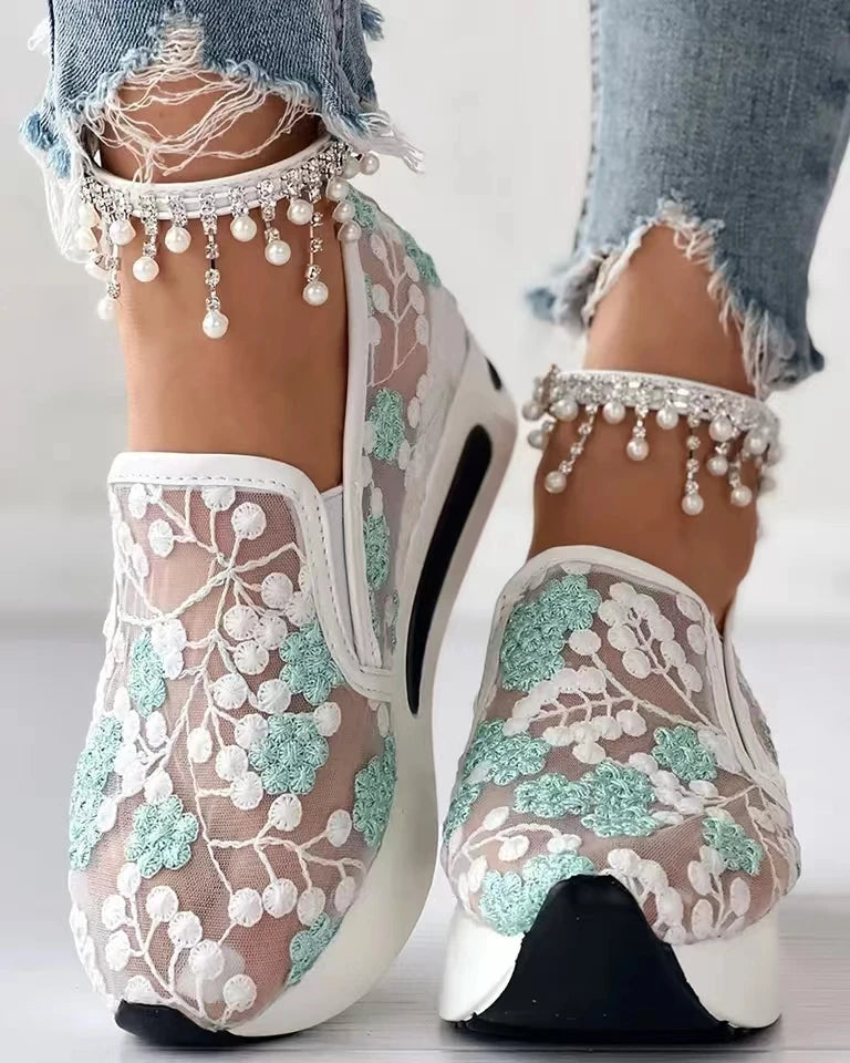 Floral Charm Slip-On Sneaker