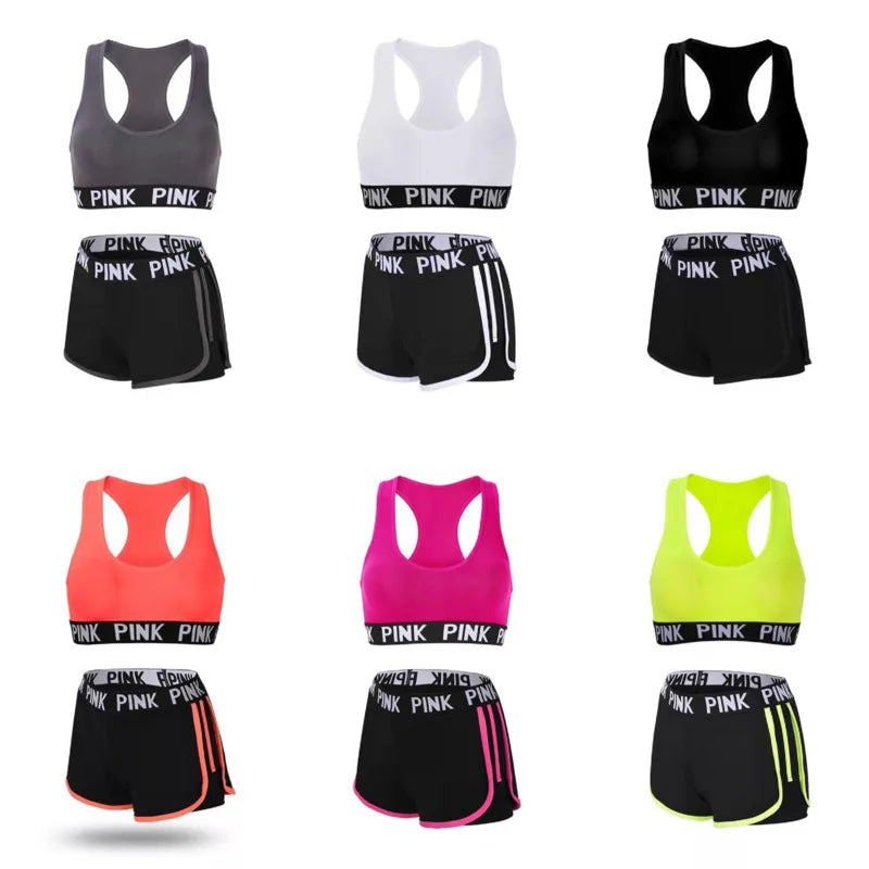 Bra+Hip Lifting Sports Shorts Workout Set