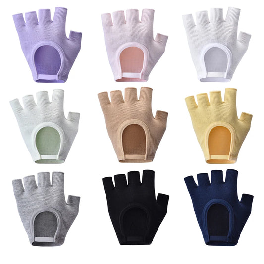 Cotton Half Finger Yoga Gloves: Grip, Breathable & Anti-slip