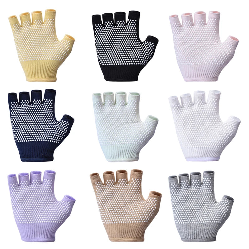 Cotton Half Finger Yoga Gloves: Grip, Breathable & Anti-slip