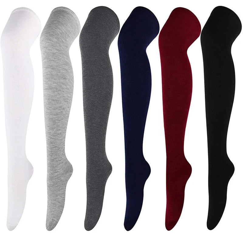 New Knee Socks Women Cotton Thigh High Over