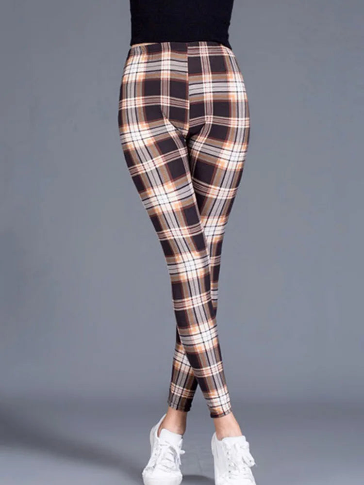 Fashion Plaid Printing Legging